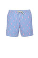 Men's Striped Monkey Print Swim Trunks