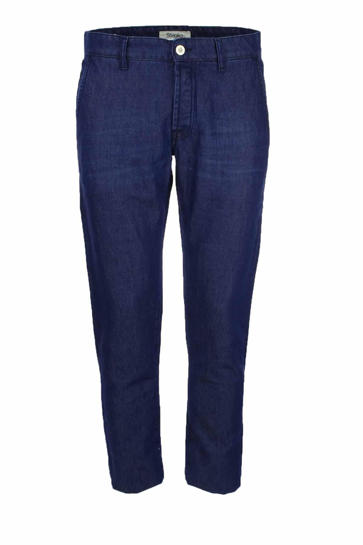 Pantalone tasche america cotone e lino 