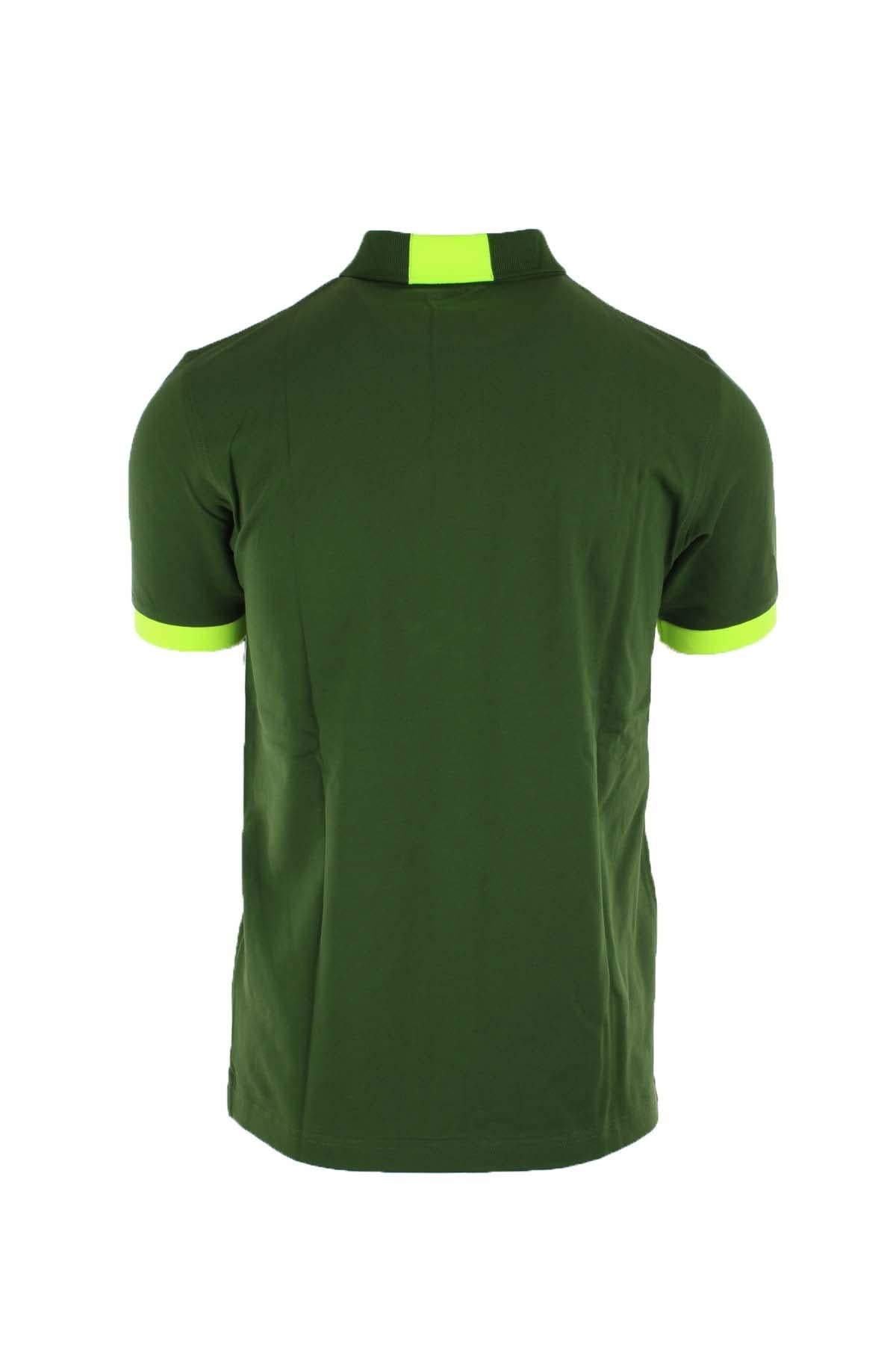 Polo mezza manica con dettagli e logo fluo 