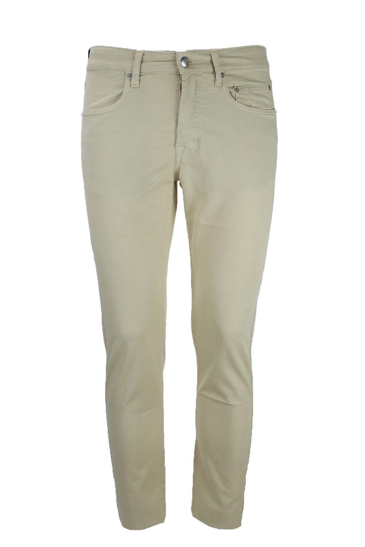Pantalone 5 tasche in cotone lino 