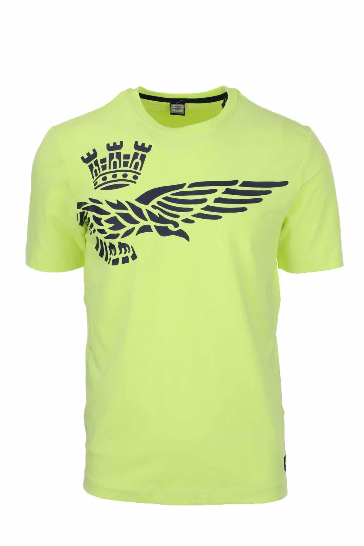 T-shirt mezza manica in cotone stretch con maxilogo 