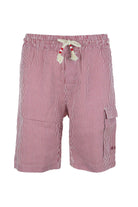 Bermuda in lino a righe con coulisse 