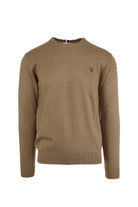 Maglia girocollo in cotone e cachemire con logo 