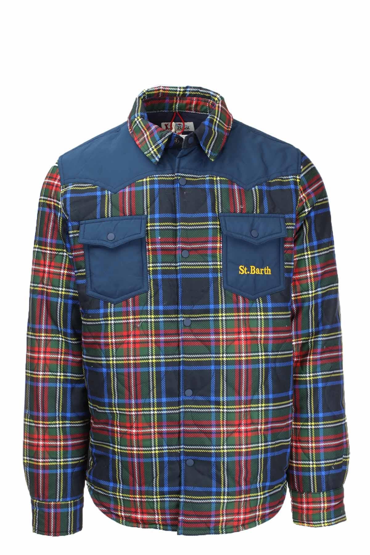 Giacca camicia over imbottita a quadri tartan 