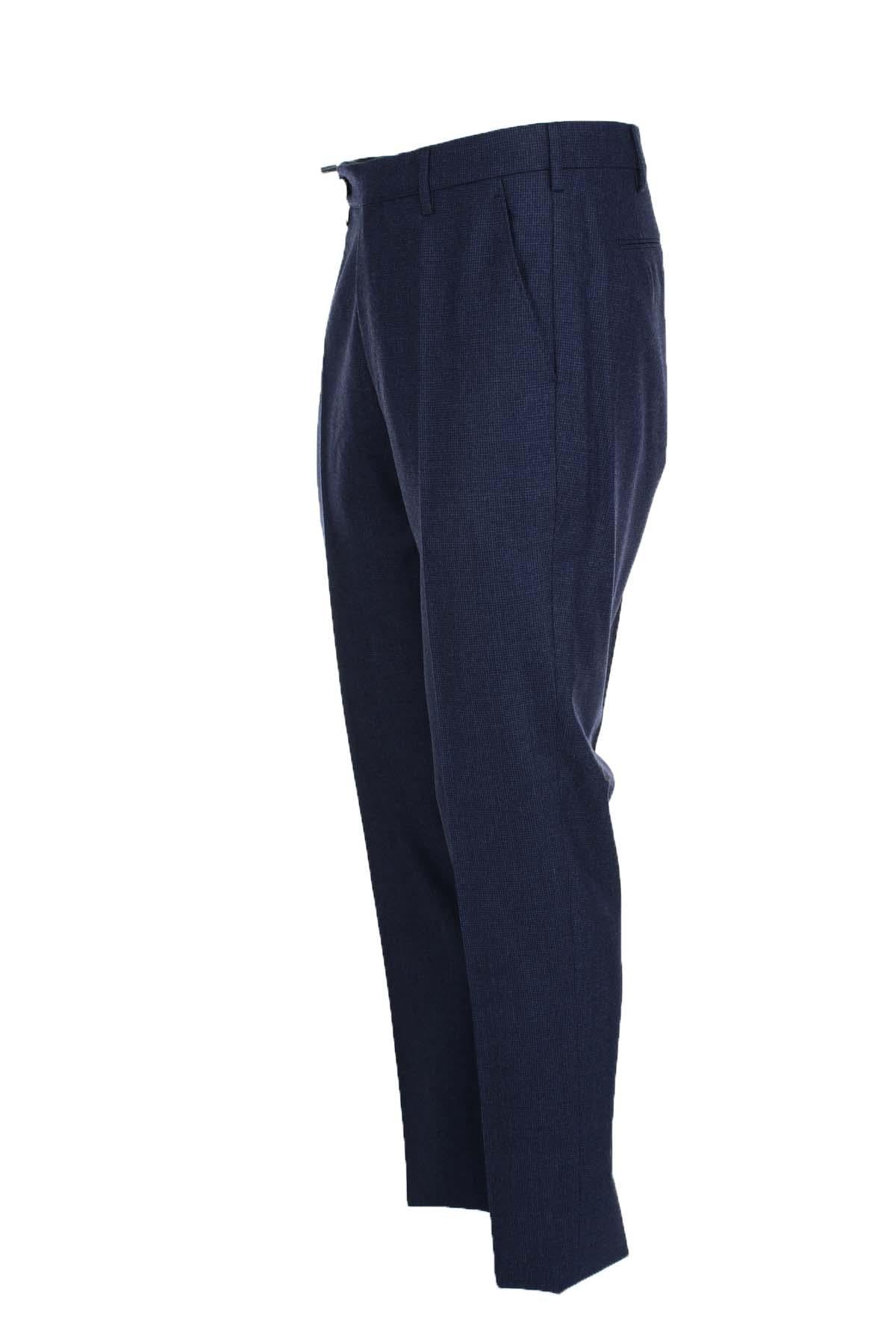 Pantalone  tasche america in lana microfantasia 
