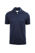 Polo mezza manicain cotone e lino con zip 