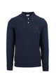 Polo manica lunga in piquet di cotone con logo