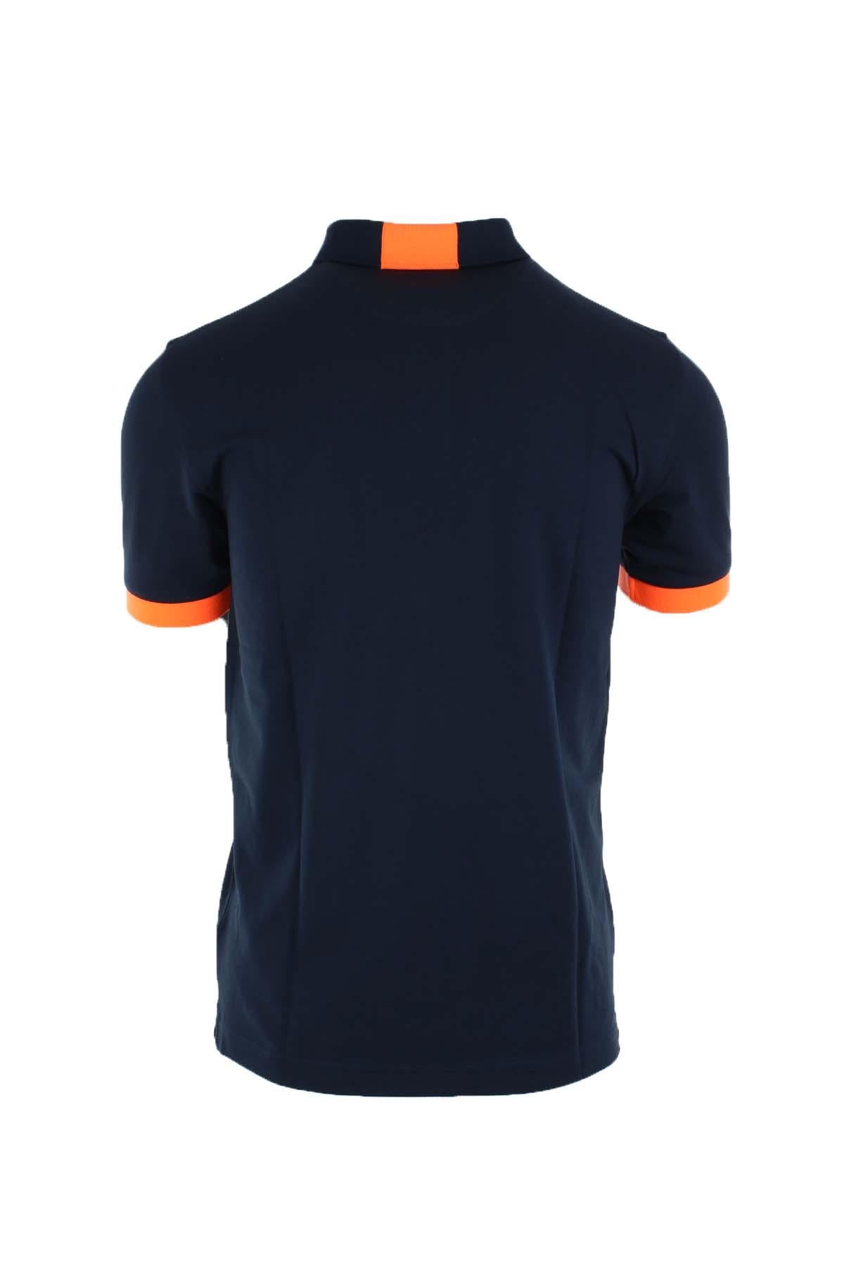 Polo mezza manica con dettagli e logo fluo 