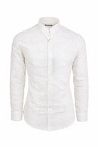 Camicia uomo ricami e fiori applicati slim fit cotone 