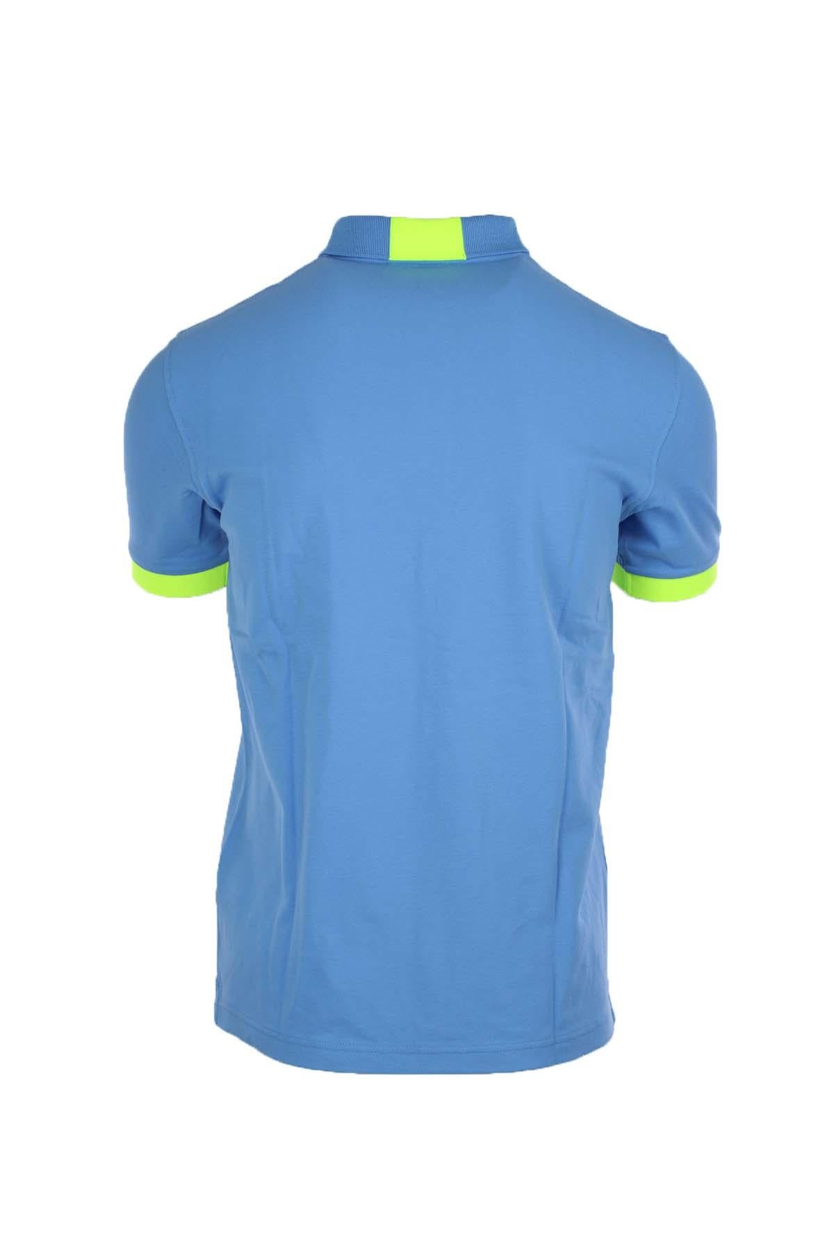 Polo mezza manica con dettagli e logo fluo 