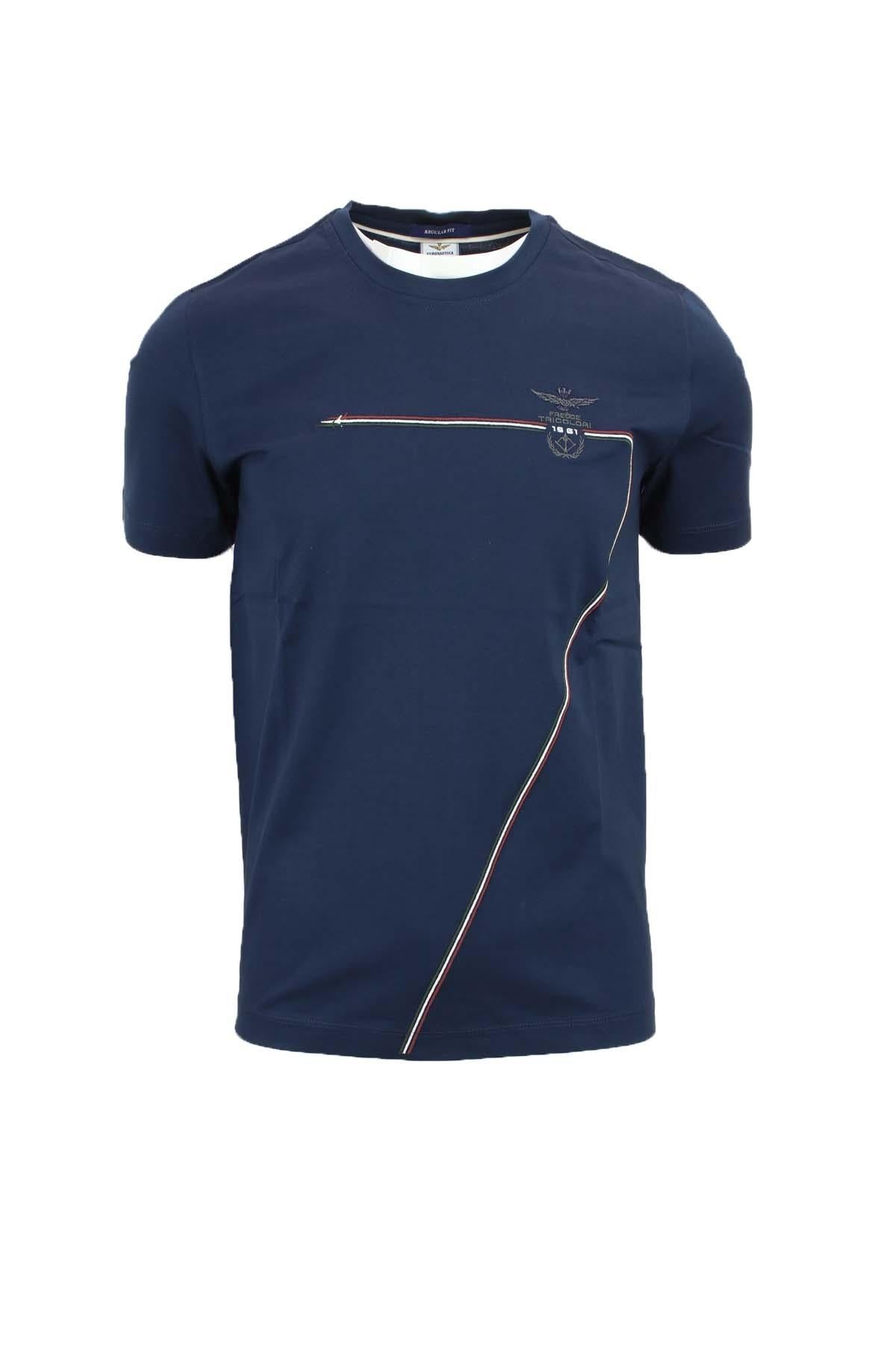 Tshirt frecce tricolori con scie ricamate 