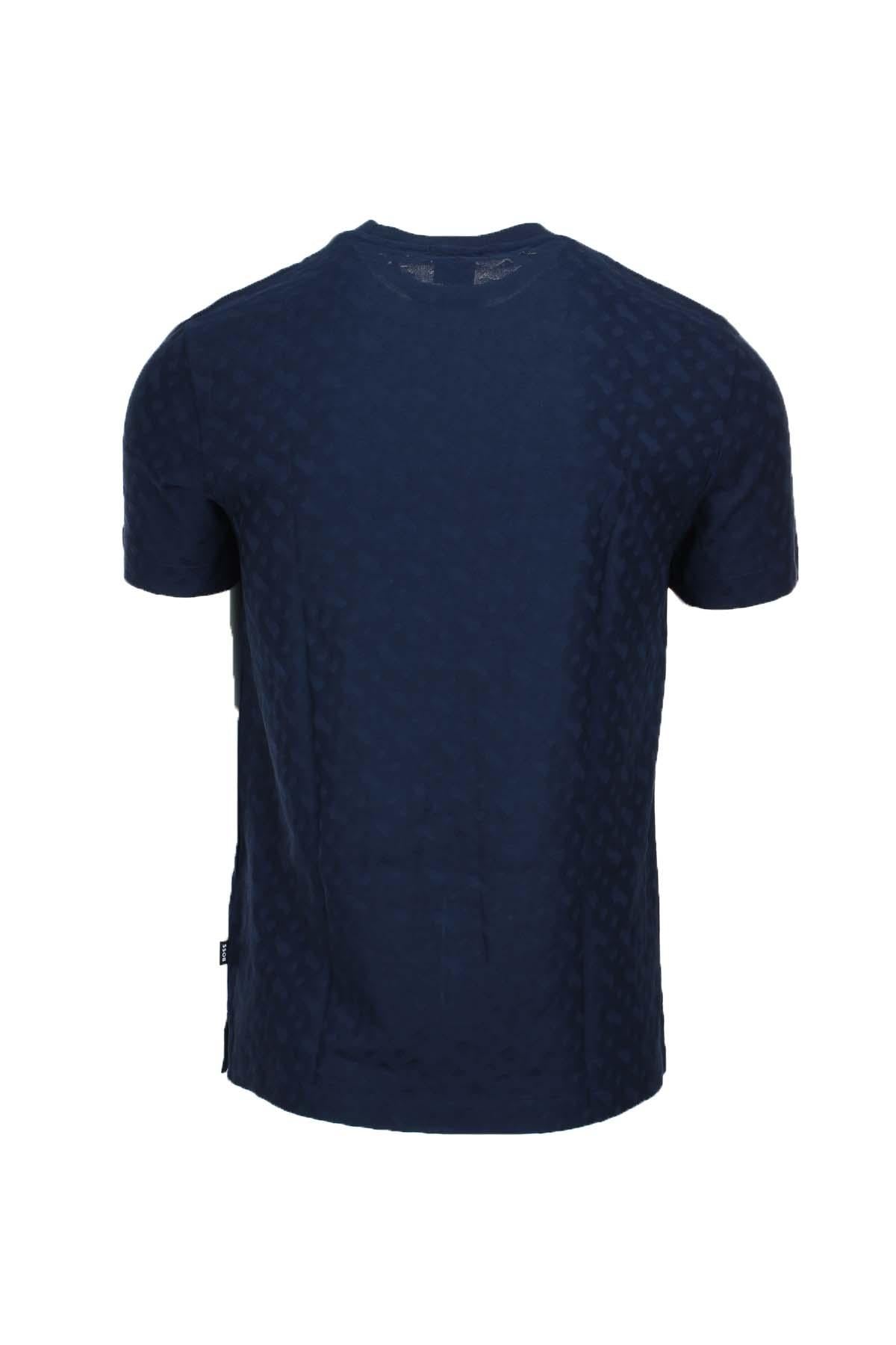 Tshirt mezza manica in cotone con monogrammi Boss 