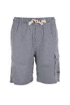 Bermuda in lino a righe con coulisse 