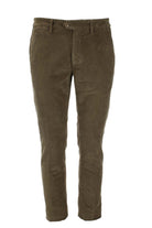 Pantalone in micro velluto diagonale stretch 