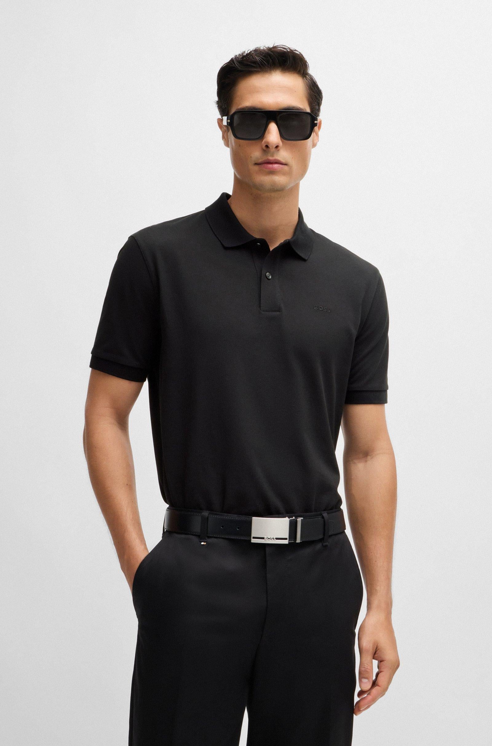 Polo mezza manica in cotone piquet con logo 