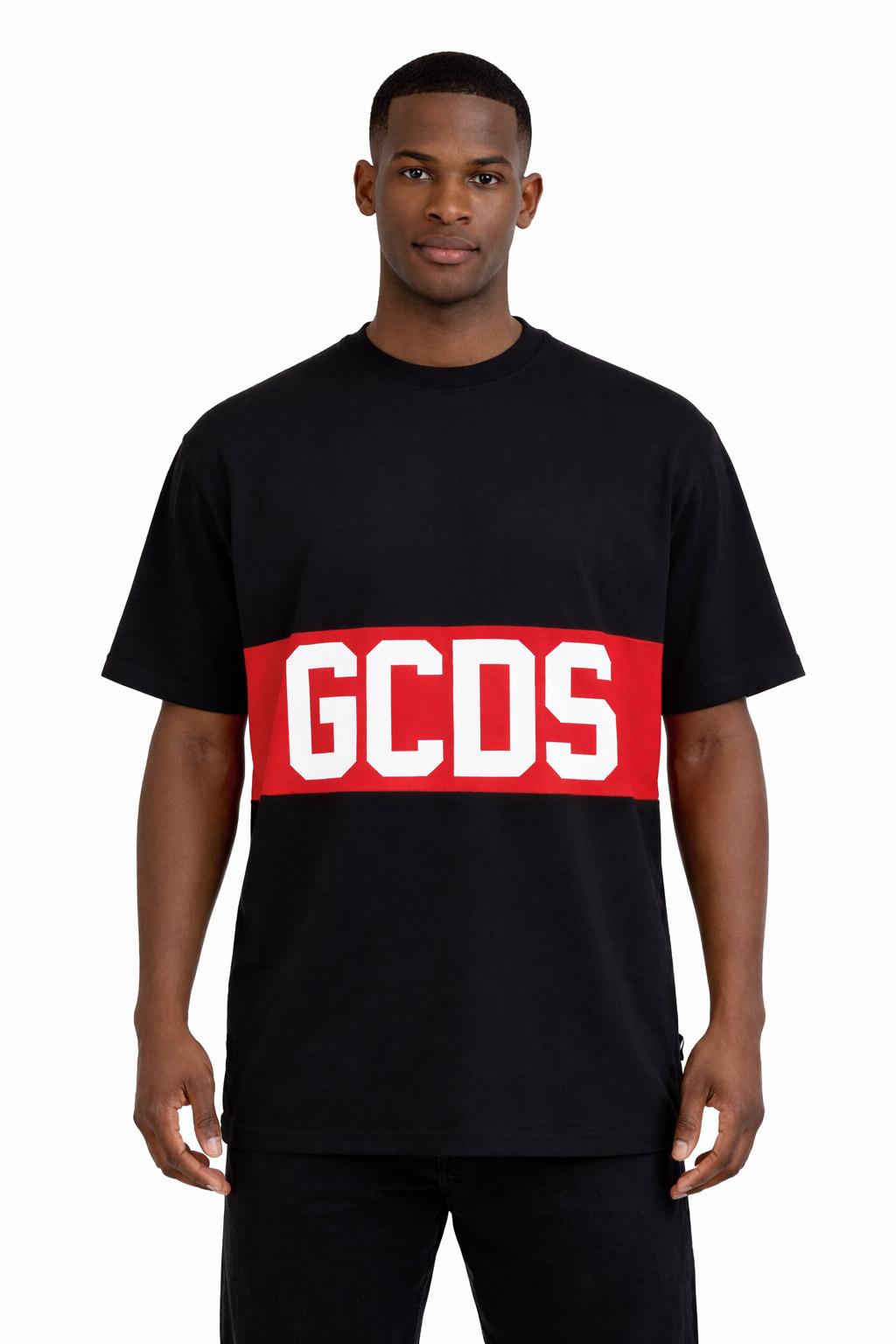 T-Shirt mezza manica Uomo Banda Logata Fronte Retro 