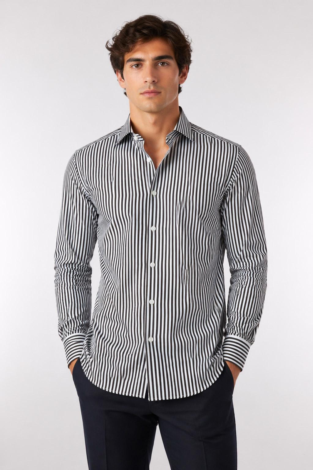 Camicia Uomo a Righe in Tessuto Active 