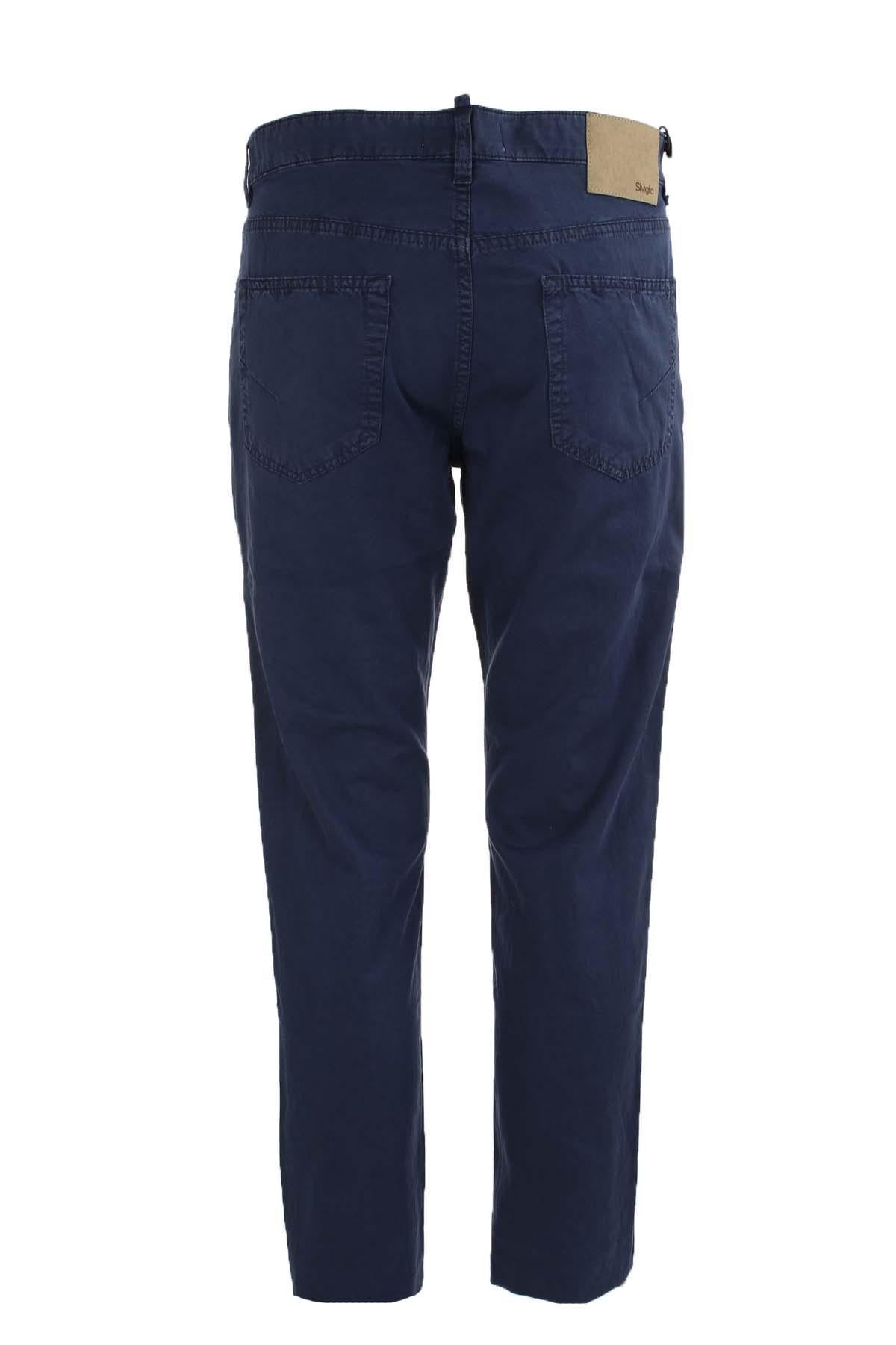 Pantalone 5 tasche in cotone e lino 