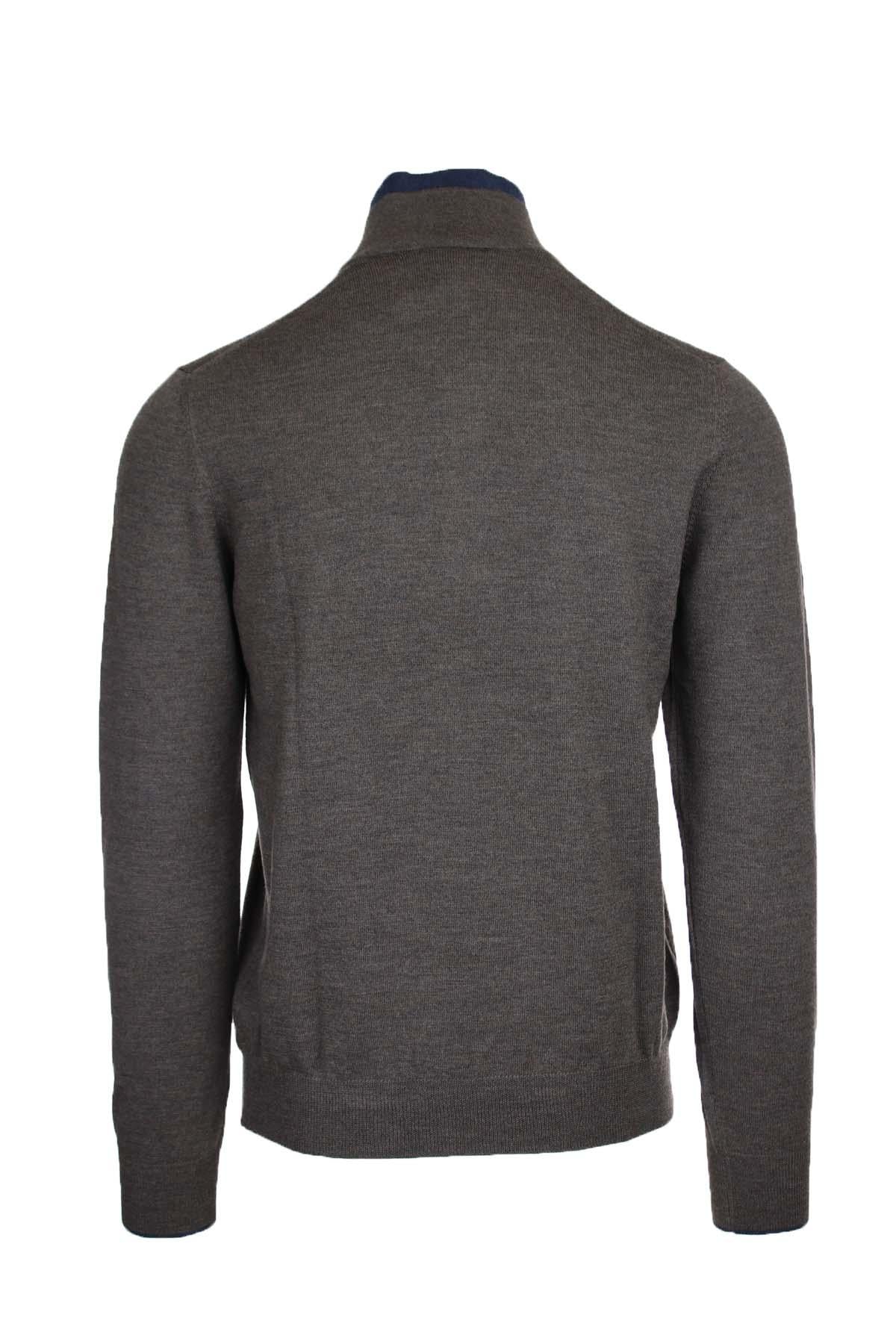 Maglia lupetto con zip e bottoni 