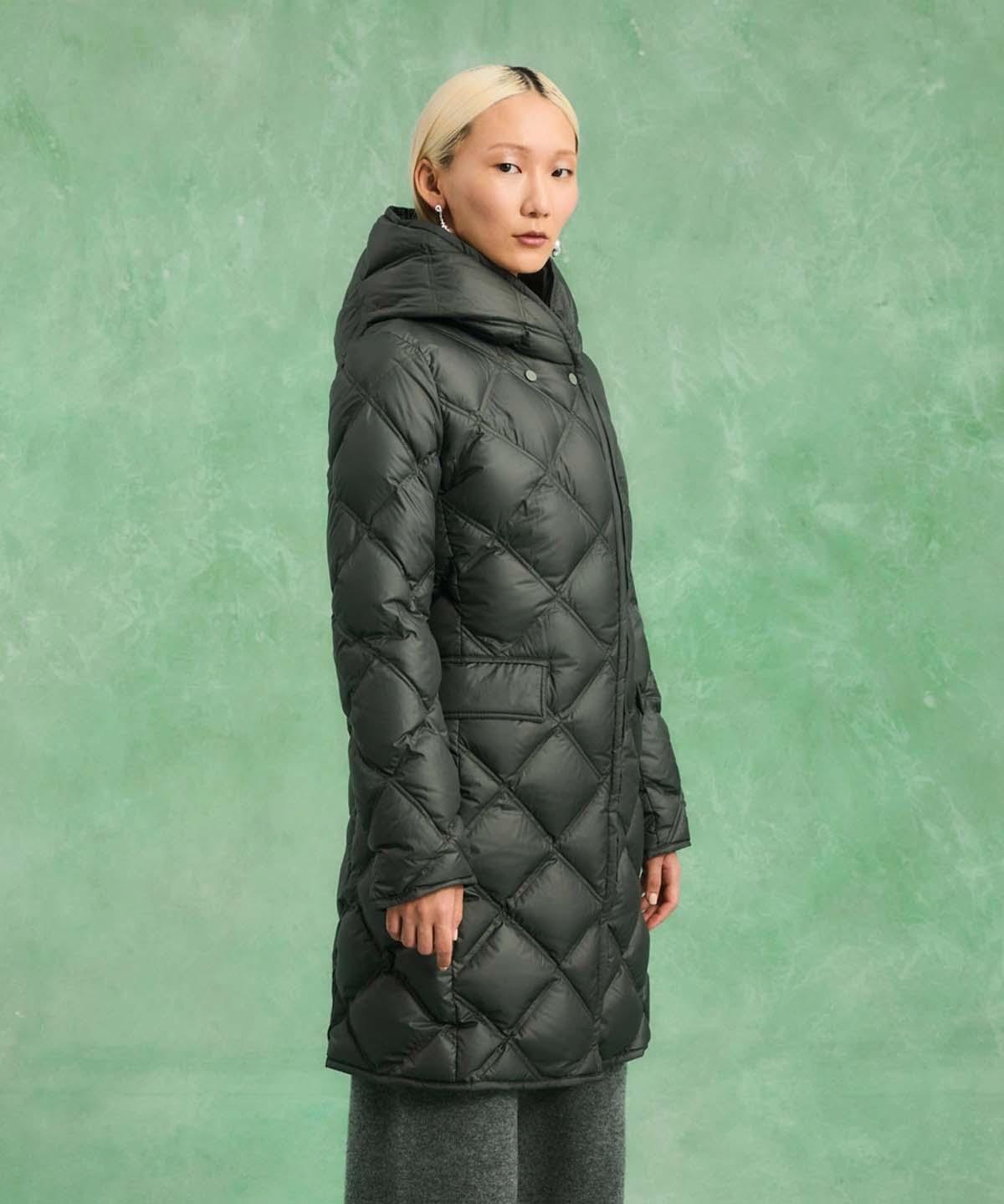 Piumino lungo donna con trapunta a rombi Peuterey Proxie 