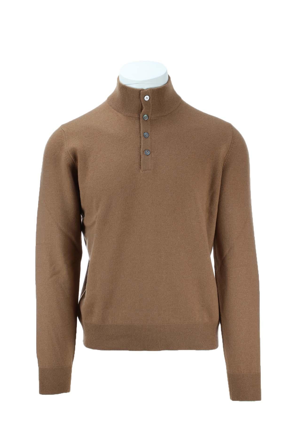 Maglia lupo con bottoni in lana e cachemire 