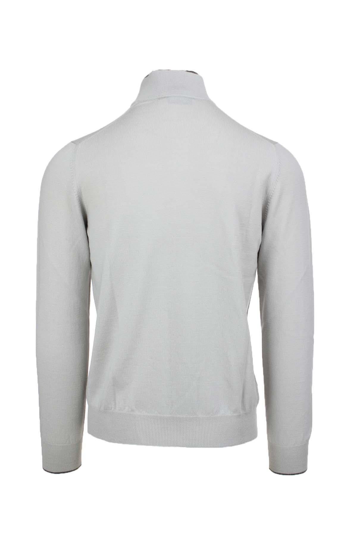Maglia lupetto con zip e bottoni 