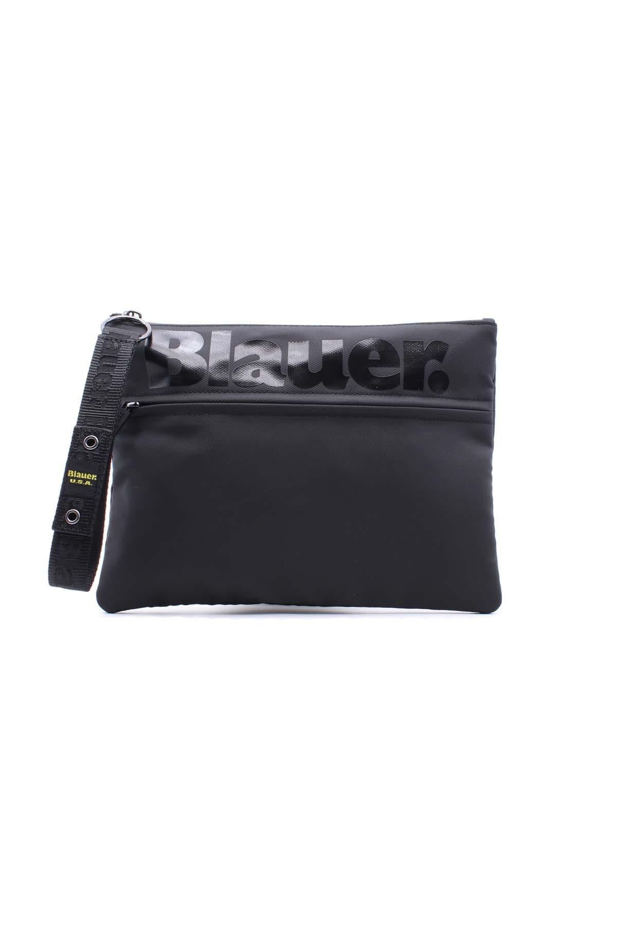 Pochette bustina Uomo Nylon gommato Doppia Zip 
