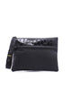 Men's Clutch Bag in Rubberized Nylon with Double Zip