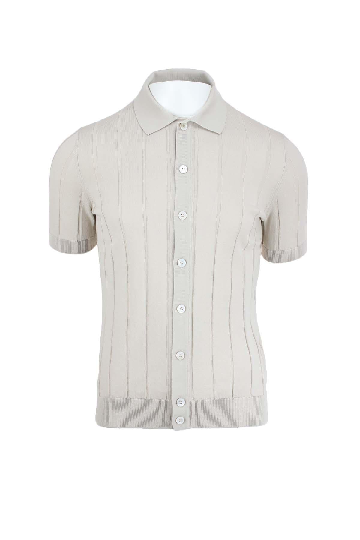 Maglia cardigan con bottoni in filo di cotone 
