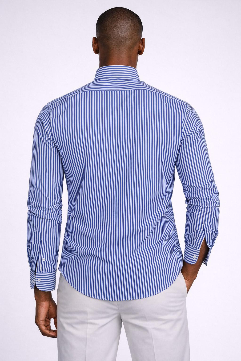 Camicia Uomo a Righe in Cotone Stretch 