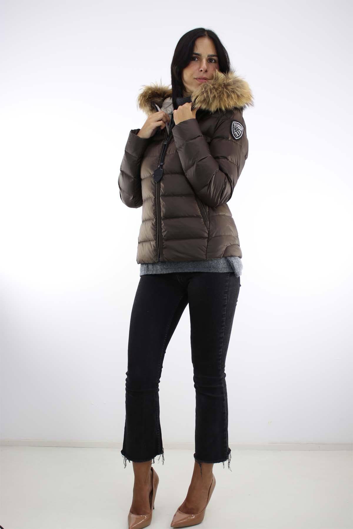 Piumino con cappuccio bordato in pelliccia Arcadia 