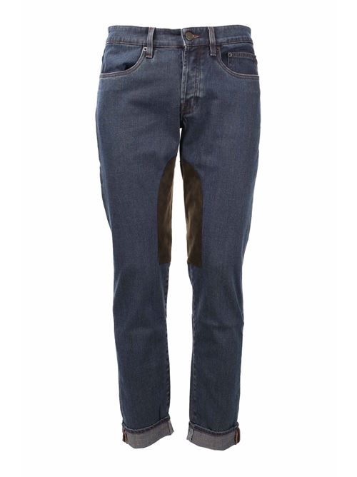 Jeans denim 5 tasche toppe in alcantara Siviglia | Jeans | NQ2007D0050M260
