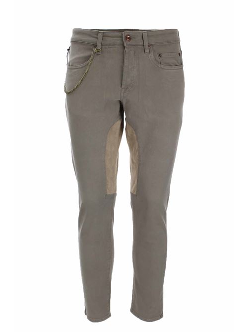 Pantalone 5 tasche in cotone con toppa in alcantara Siviglia | Pantaloni | PQ2007PC0246282