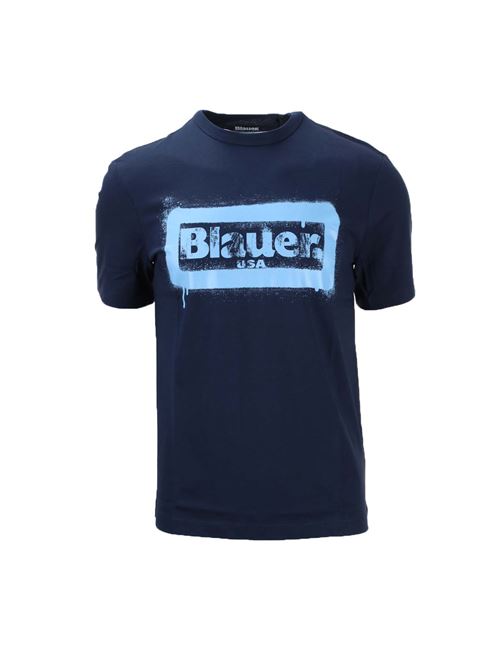 T-Shirt uomo Blauer Logo Acquerello BLAUER | TShirt | BLUH02147004547888