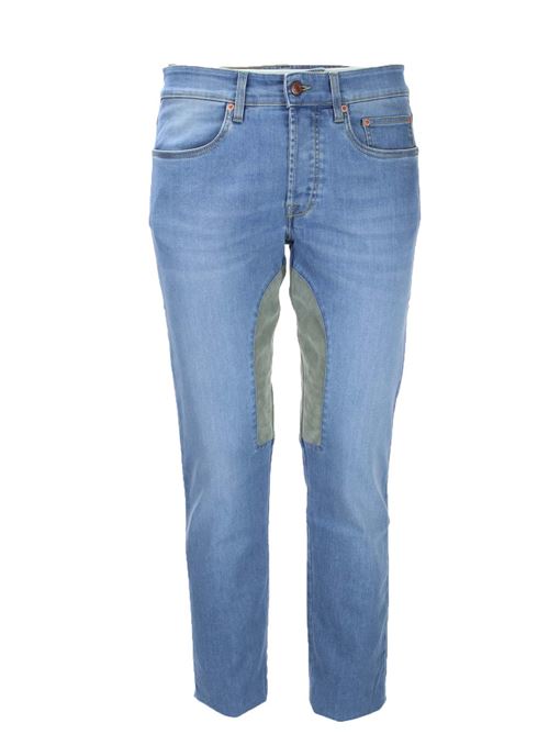 Jeans denim 5 tasche con toppe in alcantara Siviglia | Jeans | NIDASTOREJD0097QBT0355