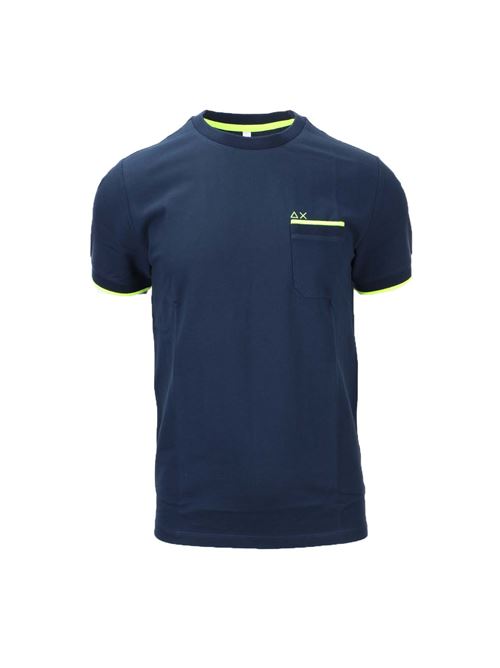 T-Shirt con taschino in cotone piquet dettagli fluo SUN68 | TShirt | T3412407