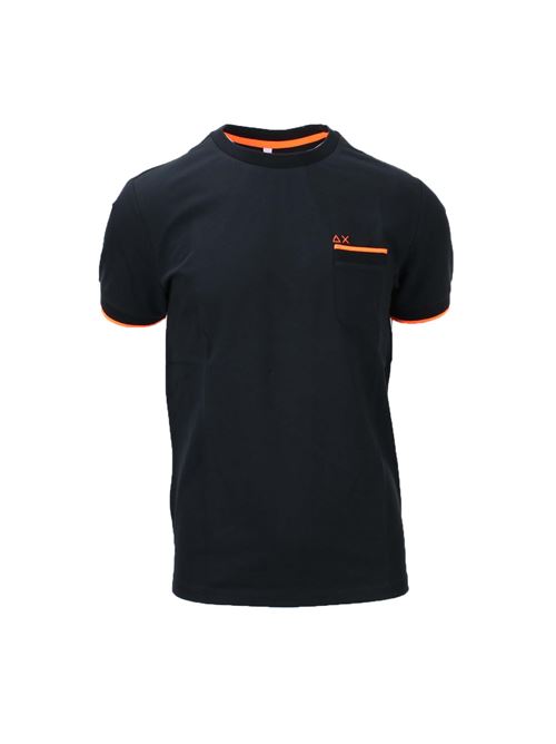 T-Shirt con taschino in cotone piquet dettagli fluo SUN68 | TShirt | T3412411