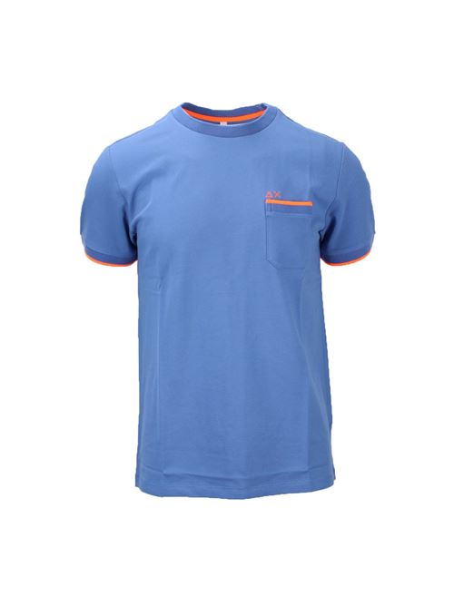 T-Shirt con taschino in cotone piquet dettagli fluo SUN68 | TShirt | T3412456