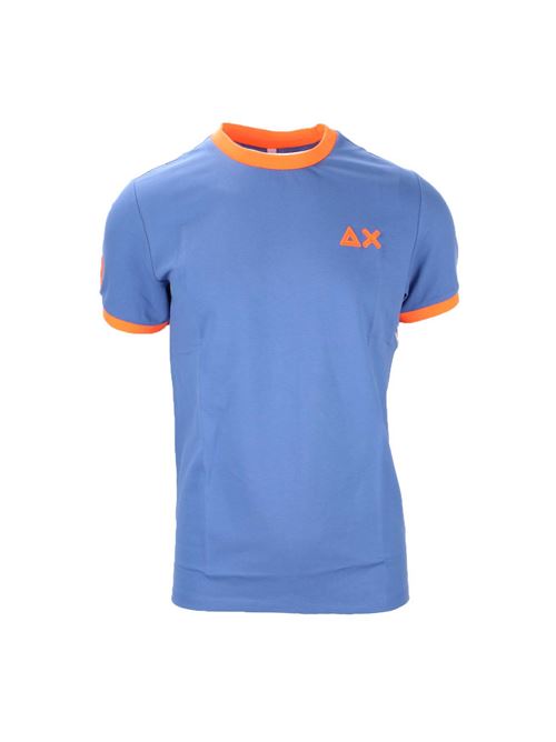 T-shirt mezza manica in cotone piquet dettagli fluo SUN68 | TShirt | T3412556