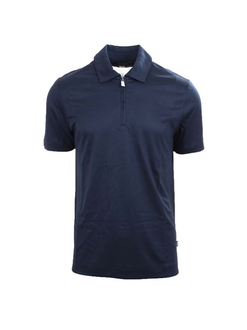 Polo mezza manicain cotone e lino con zip BOSS | Polo | HPARAS7954404