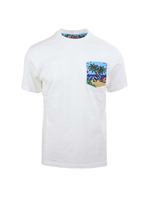 Tshirt con taschino fantasia esclusiva Britto Saint Barth MC2 | TShirt | BLA102901H31