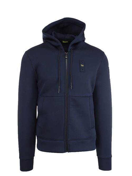 Felpa zip in neoprene con cappuccio COLBY NEOPRENE BLAUER | Sweatshirt | BLUF02093004745888