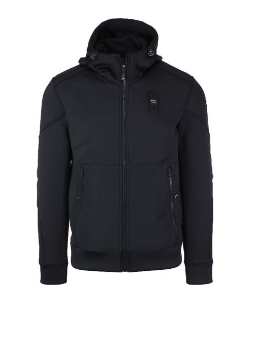 Felpa zip in neoprene con cappuccio BLAUER | Sweatshirt | BLUF02253004745999