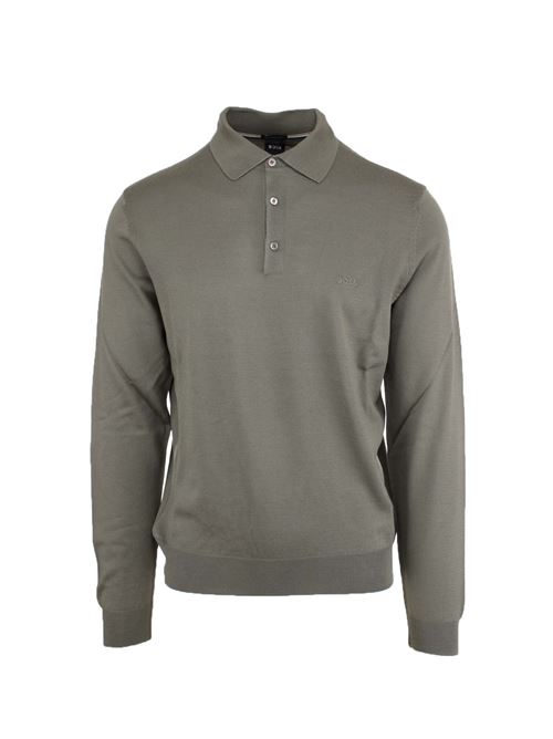 Polo manica lunga in lana merinos BOSS | Maglie | BONOL6357245
