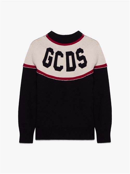 Maglione in lana con maxi logo GCDS | Maglie | B2CM1514KI999
