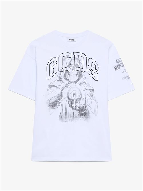 T-shirt mezza manica con stampa gotica GCDS | TShirt | B2CM2317JF110